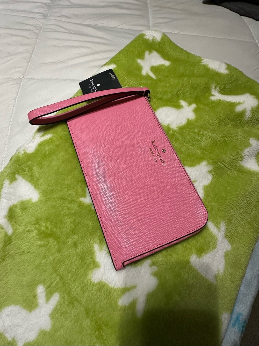 kate spade Pink Saffiano Wristlet Phone Folio